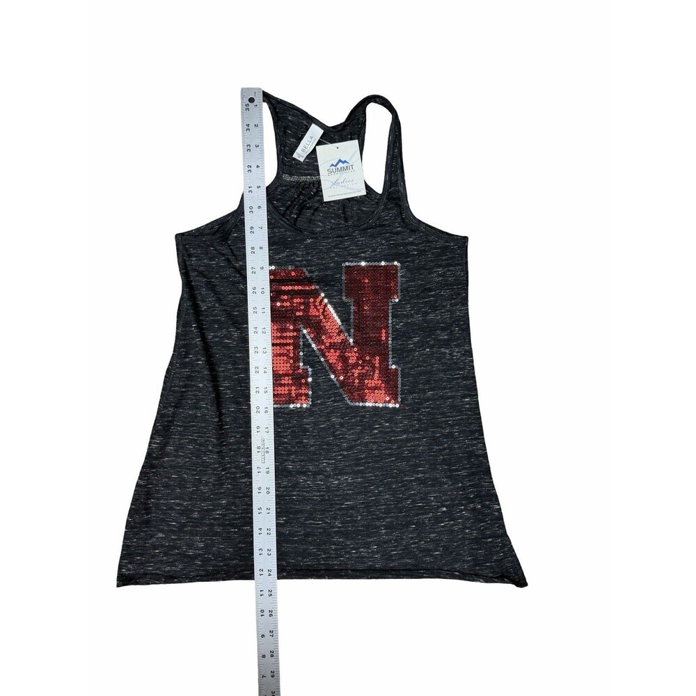 Bella Canvas Women’s Tank Top Black Size XS Nebraska Conrhuskers Black Marble - Picture 7 of 9
